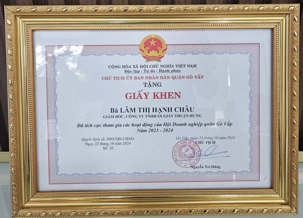 Bằng khen Doanh nghiệp tiêu biểu 2024